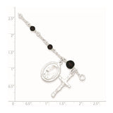 Sterling Silver & Rhodolite Garnet Polished Children's Rosary Bracelet-WBC-QG2831-6