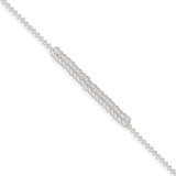 Sterling Silver 10inch Polished Fancy Love Ring Anklet-WBC-QG286-10