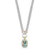 Sterling Silver Flash Gold-plated CZ Necklace-WBC-QG2921-16