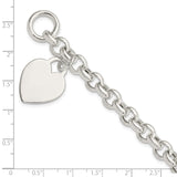 Sterling Silver Engraveable Heart Toggle Bracelet-WBC-QG3088-7.5