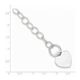 Sterling Silver Toggle Link Engraveable Heart Bracelet-WBC-QG3123-7.5