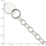 Sterling Silver Toggle Link Engraveable Heart Bracelet-WBC-QG3123-7.5