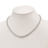 Sterling Silver Rhodium-plated 147 Stone CZ Necklace-WBC-QG3130-17