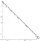 Sterling Silver 10in plus 1in ext. Anklet-WBC-QG3176-10