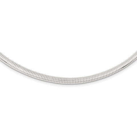 Sterling Silver Round 3.75mm Neckwire Necklace-WBC-QG3200-18