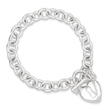 Sterling Silver Polished Heart and Key Bracelet-WBC-QG3281-8.5