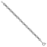 Sterling Silver Rhodium Plated Textured Bead Bracelet-WBC-QG3345-7.5