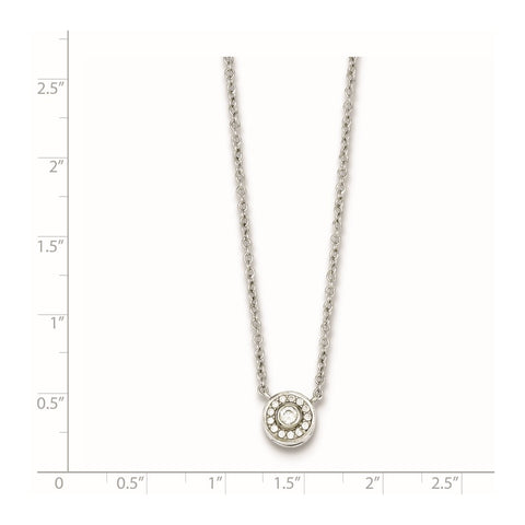 Sterling Silver CZ Necklace-WBC-QG3444-16