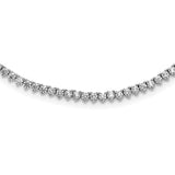 Sterling Silver Rhodium Plated CZ 24in Necklace-WBC-QG3483-24