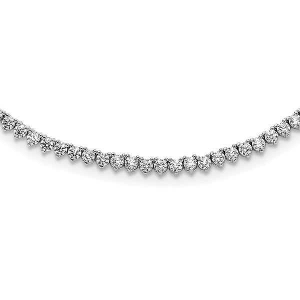 Sterling Silver Rhodium Plated CZ 24in Necklace-WBC-QG3483-24