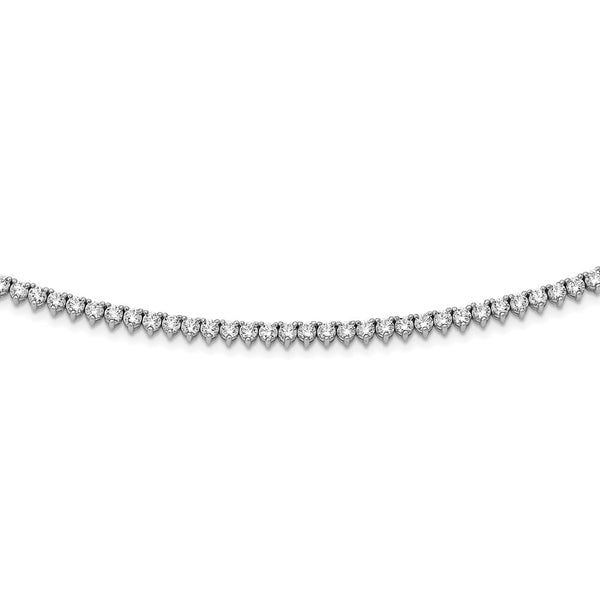 Sterling Silver Rhodium Plated CZ 36in Necklace-WBC-QG3484-36