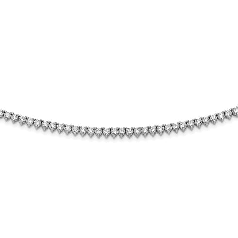 Sterling Silver Rhodium Plated CZ 36in Necklace-WBC-QG3484-36