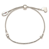 Sterling Silver Reflections Swarovski Crystal Love Heart Adj. Bracelet-WBC-QG3498