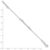 Sterling Silver Polished w/1in. Ext. Fancy Anklet-WBC-QG3568-9