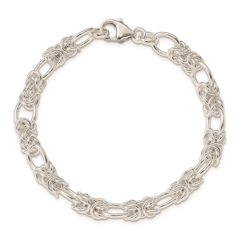 Sterling Silver Polished Fancy Link Bracelet-WBC-QG3583-7.75