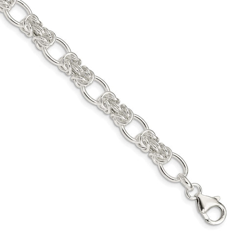 Sterling Silver Polished Fancy Link Bracelet-WBC-QG3583-7.75