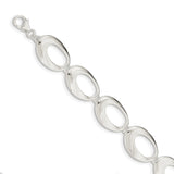 Sterling Silver Polished Link Bracelet-WBC-QG3618-7.75