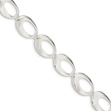 Sterling Silver Polished Link Bracelet-WBC-QG3618-7.75