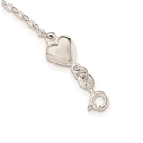 Sterling Silver Polished Enamel Heart LOVE Bracelet-WBC-QG3625-7.5