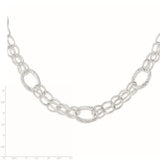 Sterling Silver Polished And Diamond-Cut Link Necklace-WBC-QG3746-19