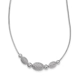 Sterling Silver Rhodium-plated Filigree Beads Fancy Chain Necklace-WBC-QG3749-18