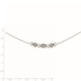 Sterling Silver Rhodium-plated Polished Filigree Bead Necklace-WBC-QG3768-18