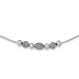 Sterling Silver Rhodium-plated Polished Filigree Bead Necklace-WBC-QG3768-18