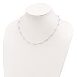 Sterling Silver Polished Beaded 18in Necklace-WBC-QG3779-18