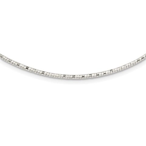 Sterling Silver Polished D/C 2mm Neckwire-WBC-QG3784-17