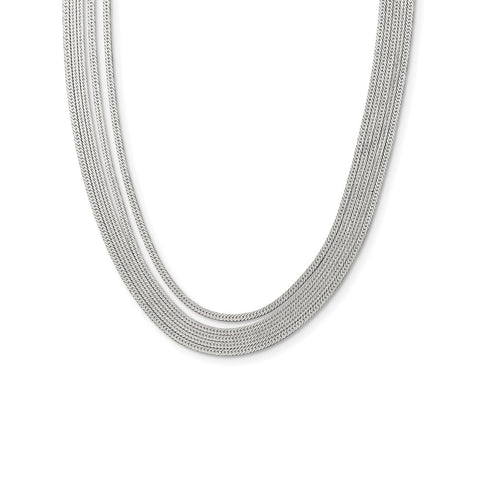 Sterling Silver 5-Strand Herringbone Chain w/2in ext Necklace-WBC-QG3869-17