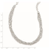 Sterling Silver Twisted Multi-Strand Necklace-WBC-QG3871-18