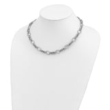 Sterling Silver Rhodium-plated Polished and Textured Necklace-WBC-QG3893-18