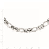 Sterling Silver Rhodium-plated Polished and Textured Necklace-WBC-QG3893-18