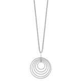 Sterling Silver Rhodium-plated D/C Multi-Circles w/2in ext Necklace-WBC-QG3895-18