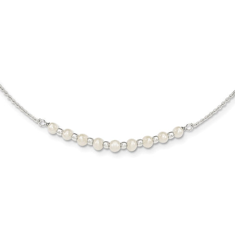 Sterling Silver FW Cultured Pearl Necklace-WBC-QG3964-16.5