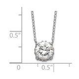 Sterling Silver Rhodium-plated 7mm CZ Necklace-WBC-QG4001-18
