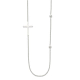 Sterling Silver Polished Cross Necklace-WBC-QG4045-18