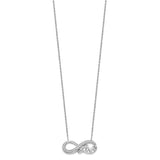 Sterling Silver Rhodium Diam. Infinity Symbol LOVE Necklace-WBC-QG4072-18