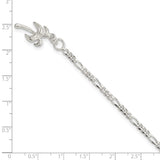 Sterling Silver 10inch Solid Polished Palm Tree Anklet-WBC-QG412-10