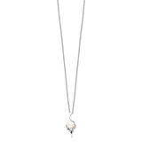 Sterling Silver Rhodium-plated 6-7mm White FWC Pearl CZ Necklace-WBC-QG4140-17