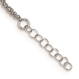 Sterling Silver Rhodium-plated 2-Strand 9 in Plus 1in ext. Heart Anklet-WBC-QG4185-9