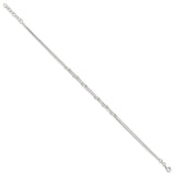 Sterling Silver Polished Beaded 2-strand 9 inch Plus 1 inch ext. Anklet-WBC-QG4196-9
