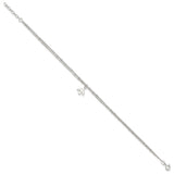 Sterling Silver Polished 2-Strand Dove 9in Plus1in Ext Anklet-WBC-QG4213-9