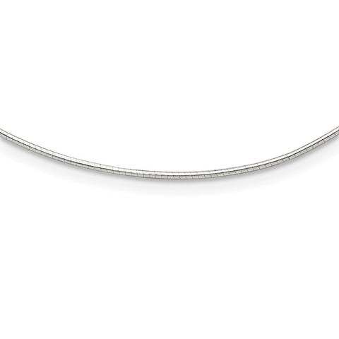 Sterling Silver Round 1.25mm w/2in. Ext Neckwire Chain-WBC-QG4220-16
