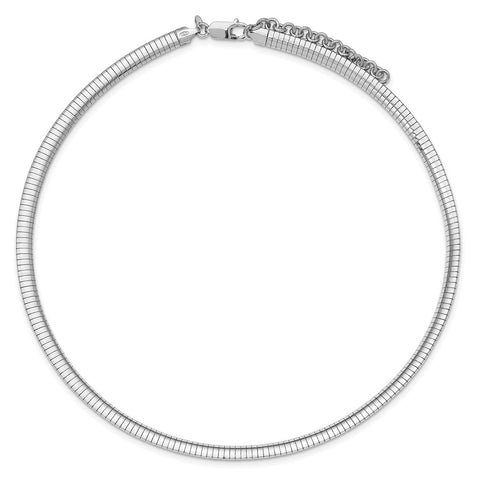 Sterling Silver Rhodium-plated 5.2mm w/2in. Ext Cubetto Chain-WBC-QG4224R-16