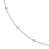 Sterling Silver Rhodium-plated 11-Station CZ Polished Necklace-WBC-QG4284-24