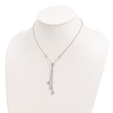 Sterling Silver Rhodium-plated CZ w/2in ext. MOM Y-Necklace-WBC-QG4388-16