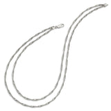 Sterling Silver Twisted Omega 2-Strand Necklace-WBC-QG4517-17
