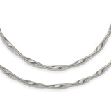 Sterling Silver Twisted Omega 2-Strand Necklace-WBC-QG4517-17