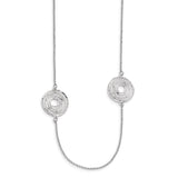 Sterling Silver Rhodium Plated Diamond Cut Circles 36 IN Necklace-WBC-QG4525-36